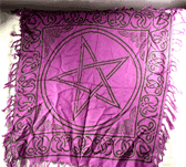Altar Cloth Pentacle 24x24 Black on Purple