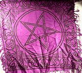 Altar Cloth Pentacle 36x36 Black on Purple