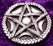 5 Cresent Moons Silver Pentacle Atlar Tile