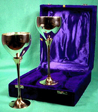 Chalice Set Silver and Brass