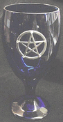 Jeweled Pentacle Cobalt Glass Chalice